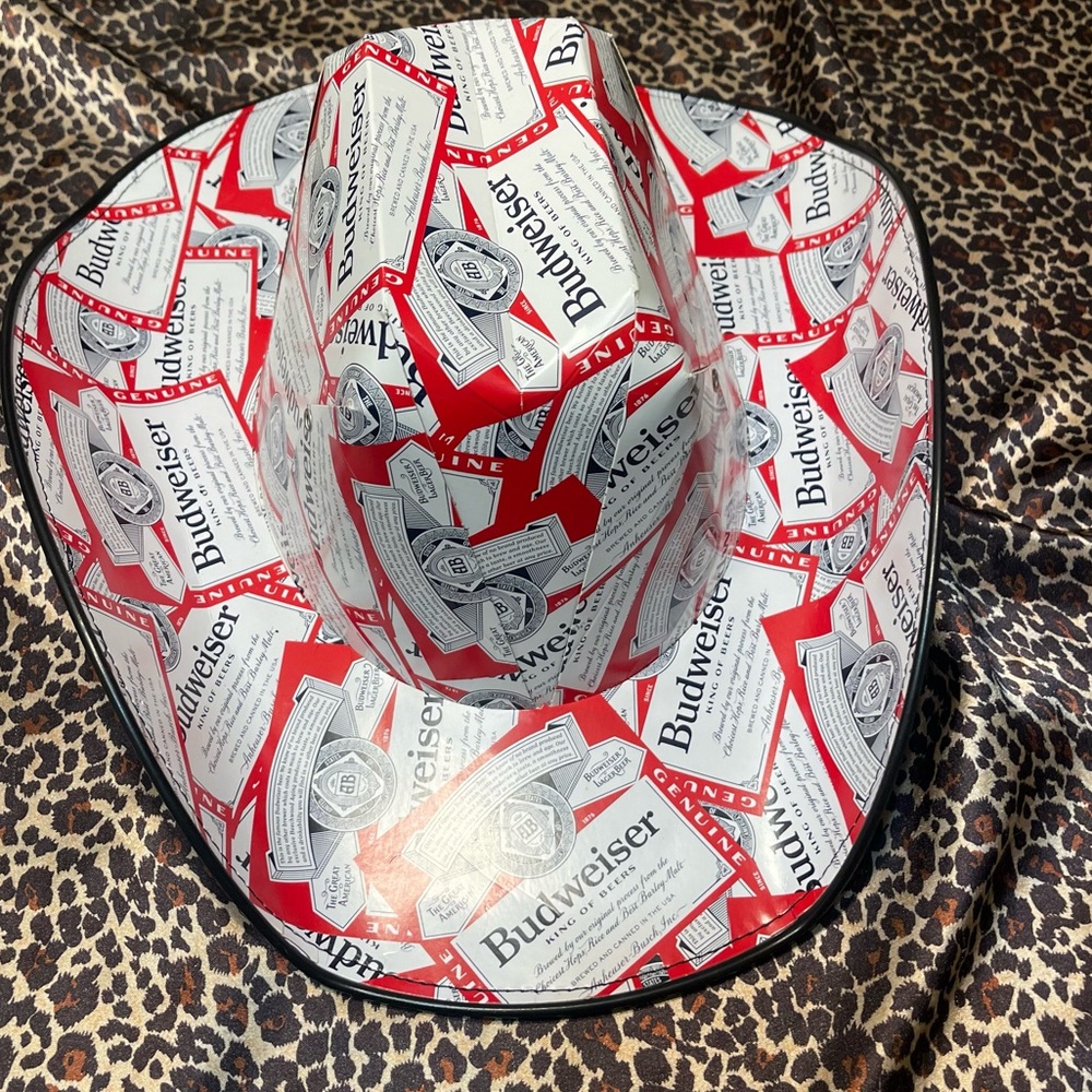 Budweiser Print Cardboard Cowboy Hat